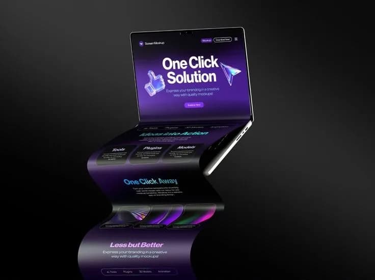 Macbook Long Scroll Mockup